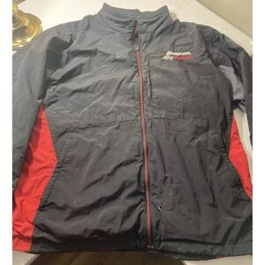 Snap-On Tools Racing Jacket Full Zip Back Logo‎ Mens XL Black/Red/Gray Pockets